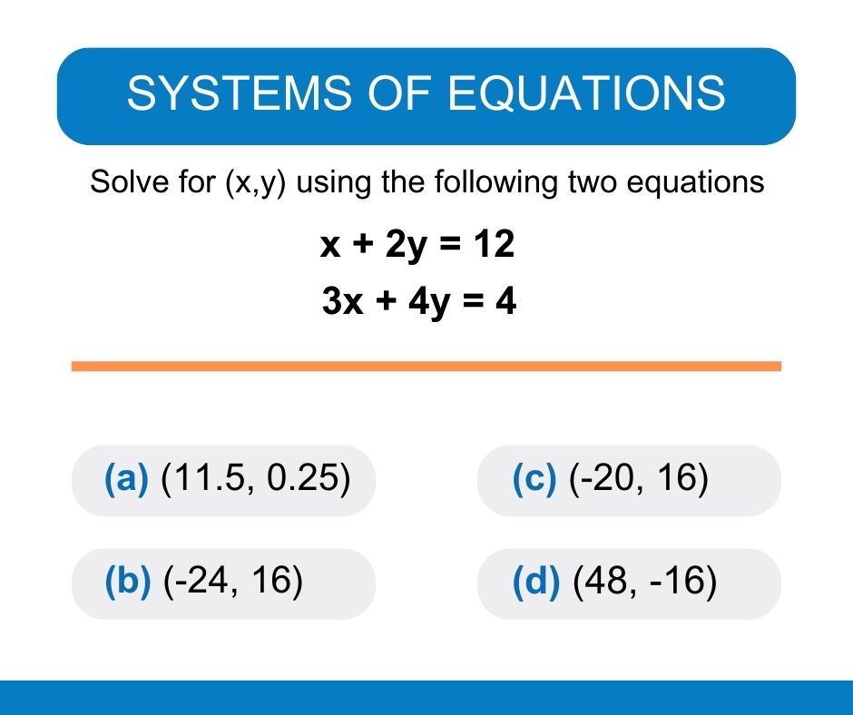 IBEW aptitude test example problem - systems of equations