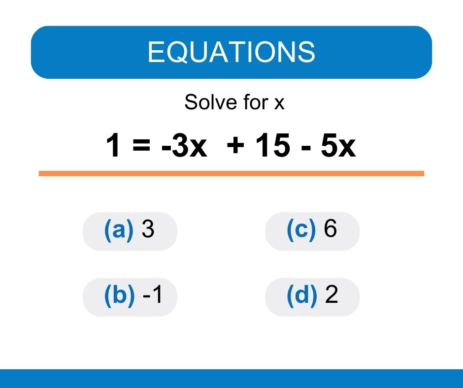 example IBEW aptitude test problem - equations